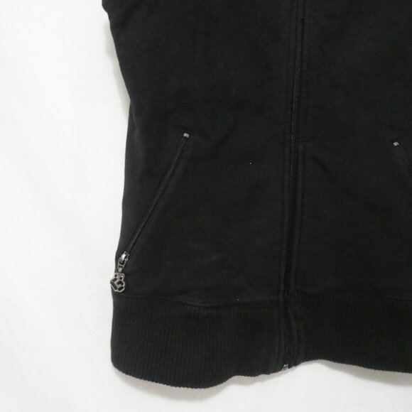 GROGGY | small | Black Sleeveless Zip-Up Sweatshirt Vest | Zip-Up Pockets - Picture 6 of 16